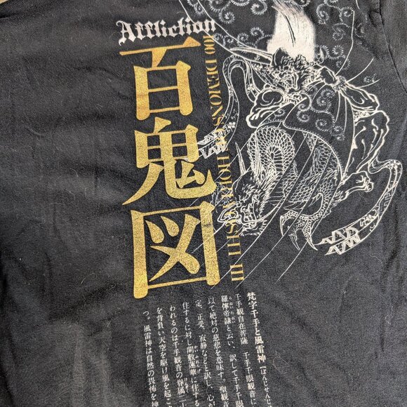 Vintage Y2K Affliction Heroes & Demons Dragon Samurai Shirt By Horiyoshi Sz M - Picture 6 of 6